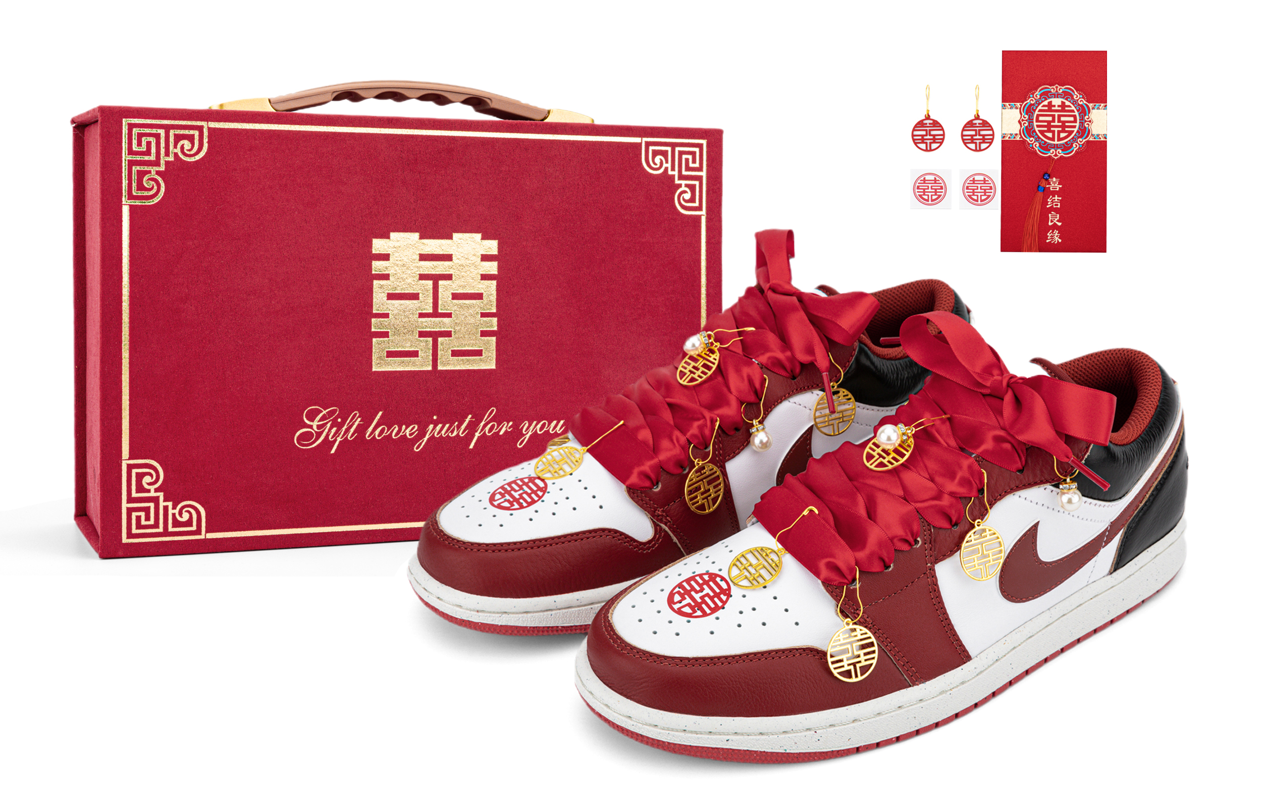 Jordan Air Jordan 1 Low top Vintage Basketball Shoes Women's Black Red