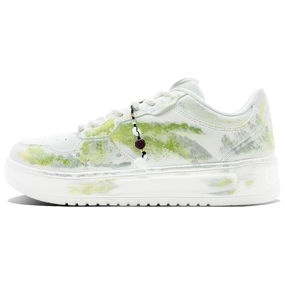 Anta Relaxed Coverage Slip Resistant And Abrasion Resistant Low Top Skateboard Shoes Men's Light Green