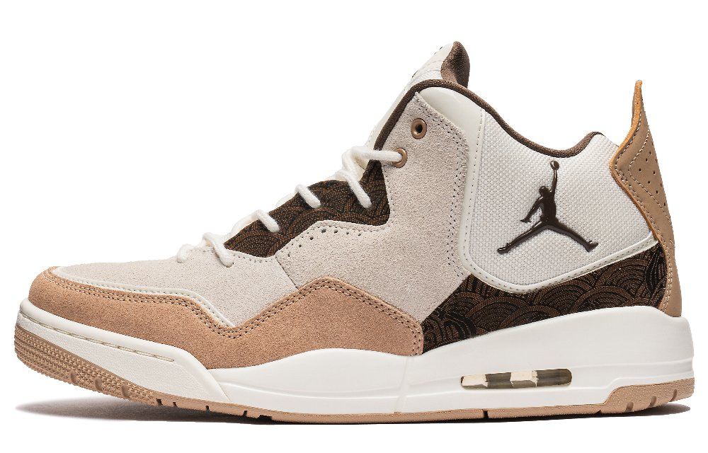 Jordan Courtside 23 Slip Resistant Mid Top Vintage Basketball Shoes Men's Beige Brown
