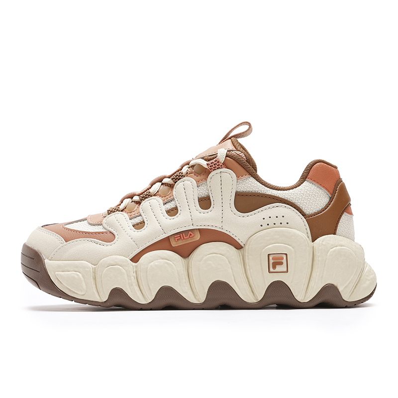 FILA Croissant Breathable And Lightweight Low Top Running Shoes Women's Beige Brown