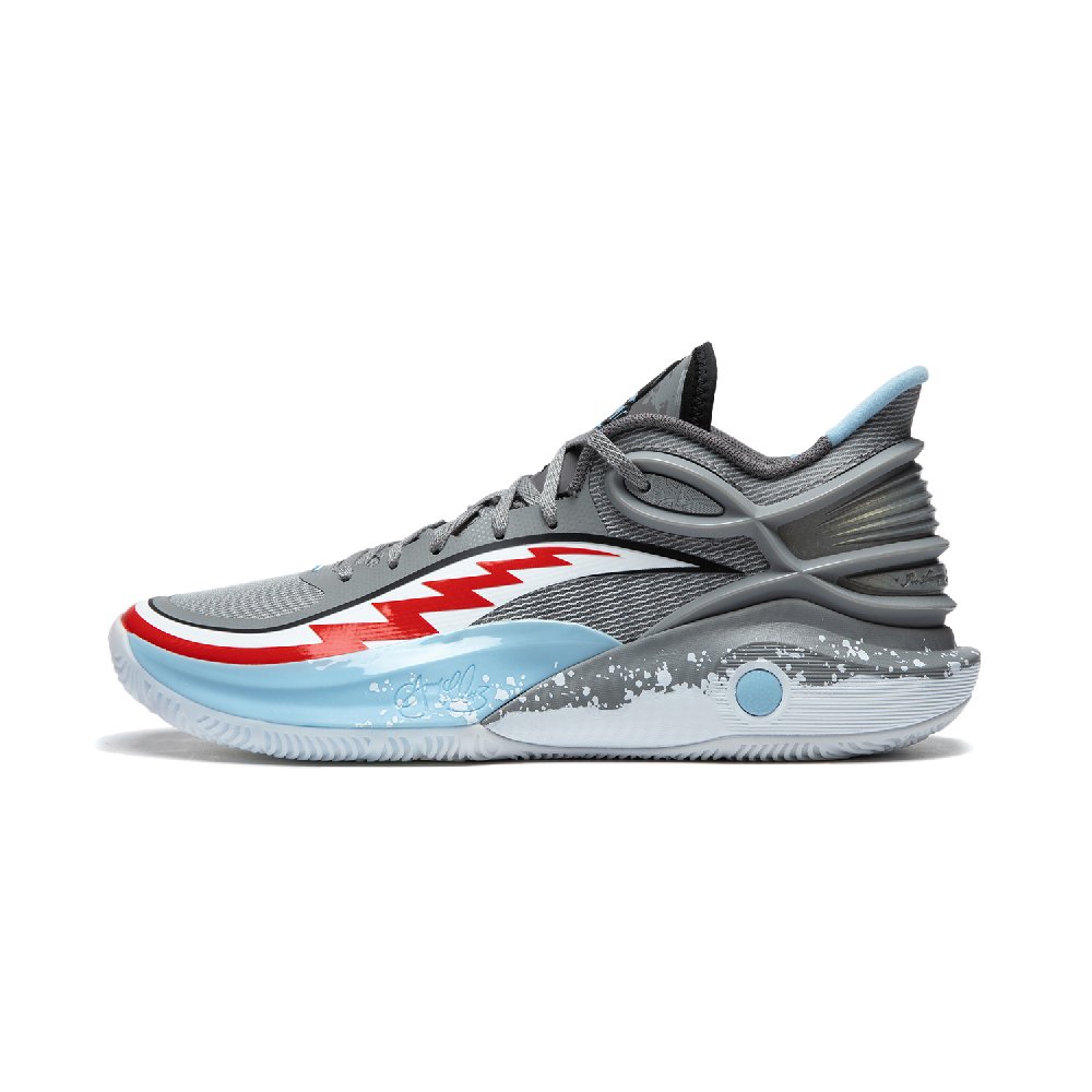 LINING CJ 3 Basketball Shoes Men's Low top Gray Red White