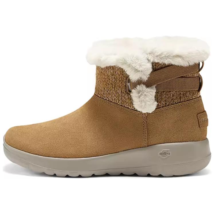 Skechers ON THE GO Warm Slip-Resistant Short Snow Boots Women's Chestnut
