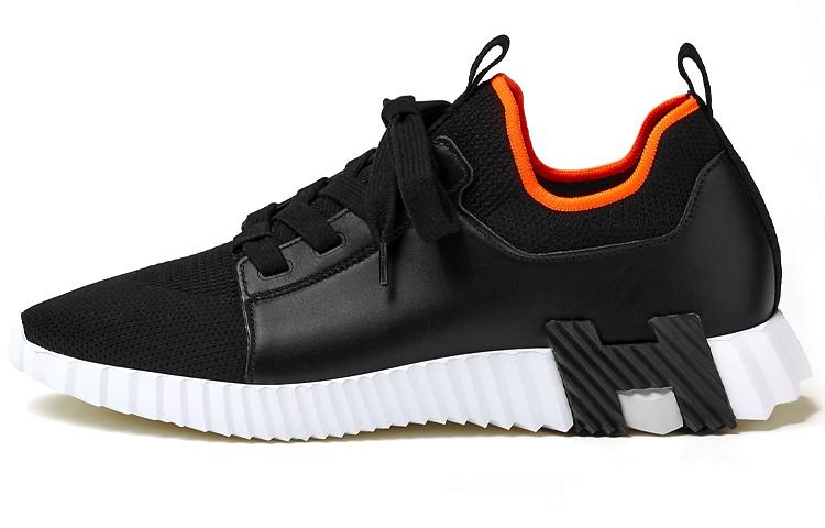 HERMES Bouncing Anti Slip Wear Resistant Low Top Casual Shoes Men's Black