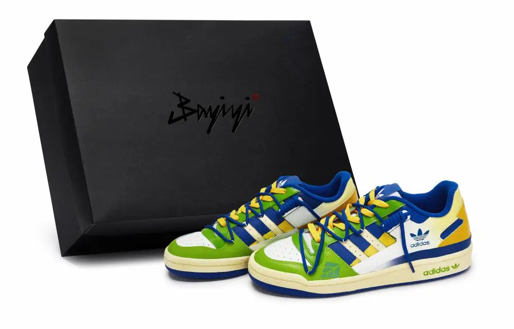 Adidas Originals FORUM Skateboard Shoes Unisex Low top White/Blue/Yellow/Green