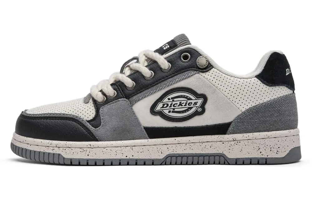 Dickies Low-Top Skateboard Shoes Men's Black White Gray