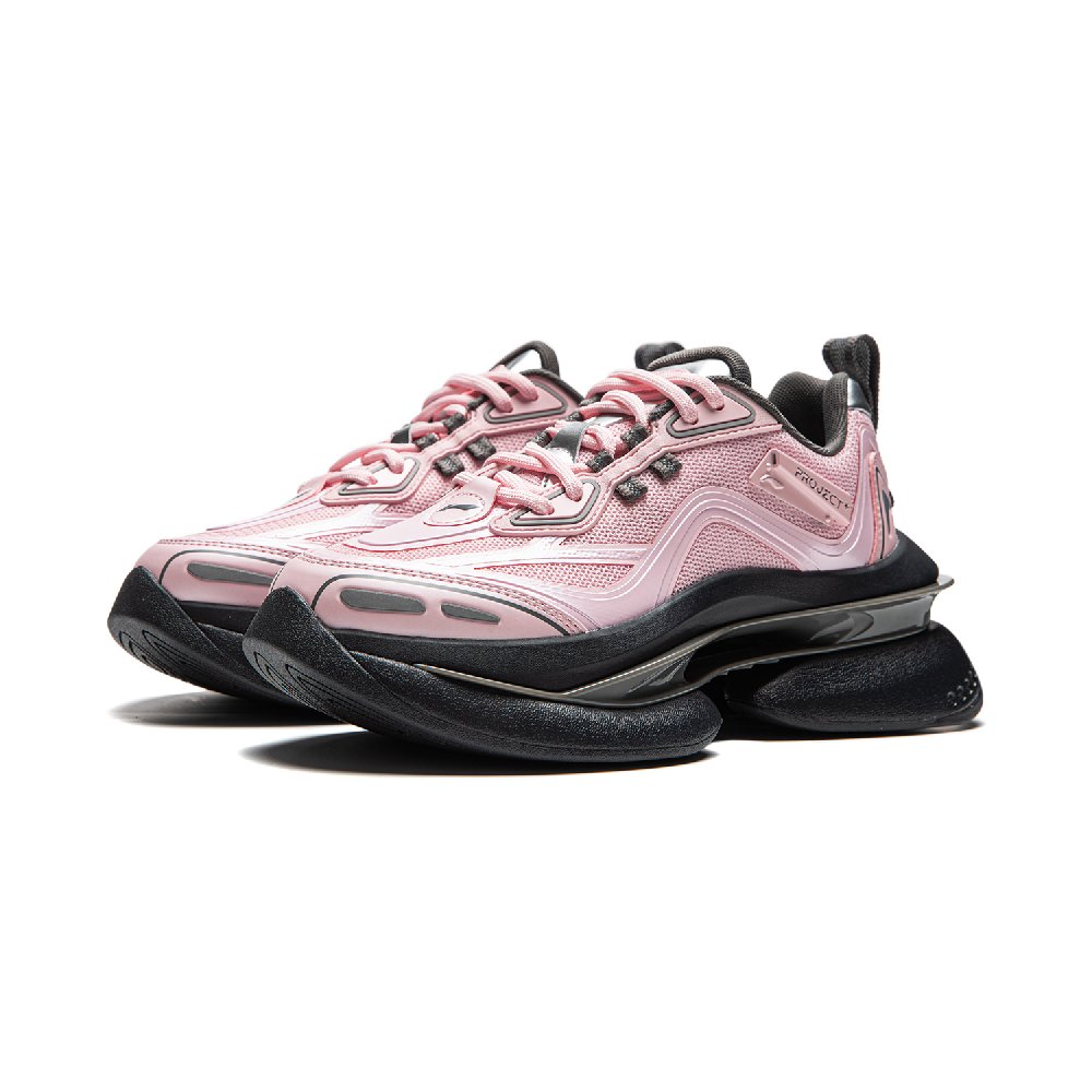 LiNing Project* Ethereal Space Cushioning Wear-Resistant Low-Top Casual Shoes Women's Profit Pink