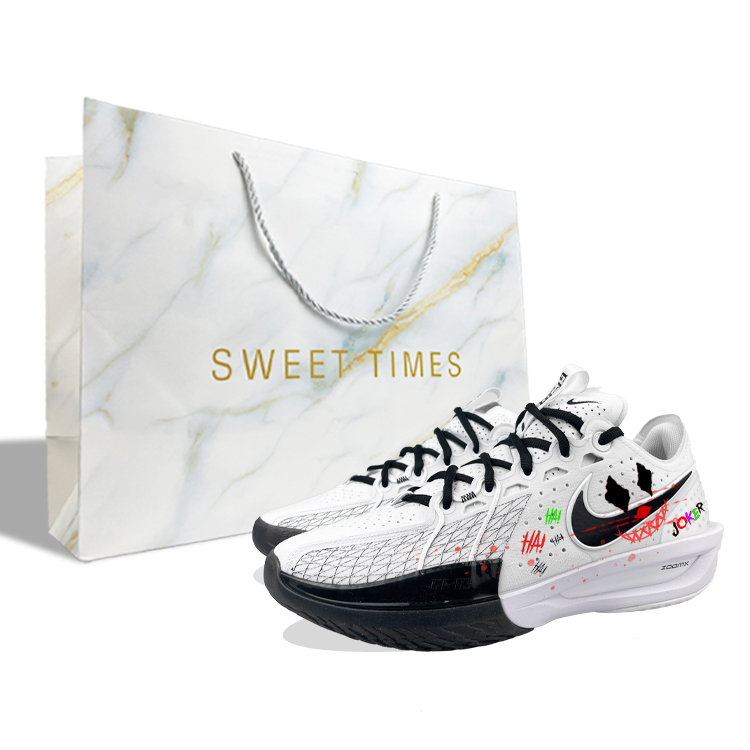 Nike Air Zoom G.T. Cut 3 Wear-Resistant Low-Top Basketball Shoes Unisex White Black Red Asian Version