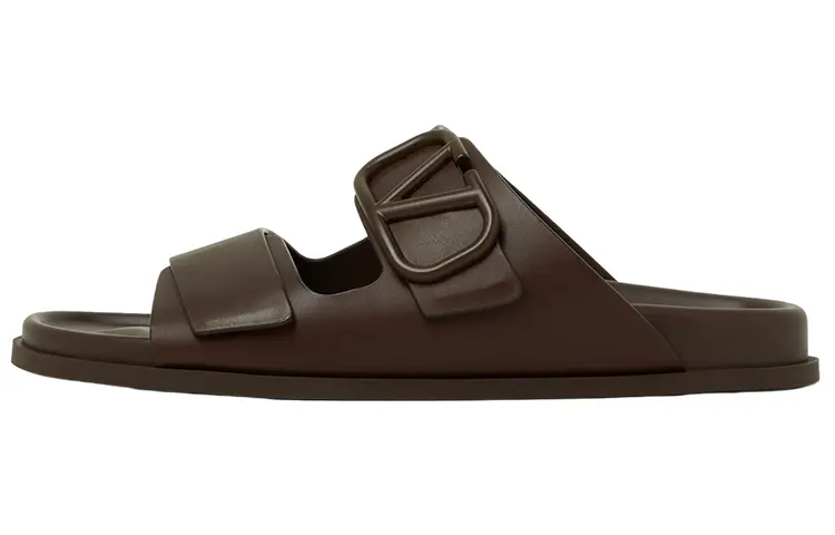 Valentino Vlogo Slide Slippers Men's Brown