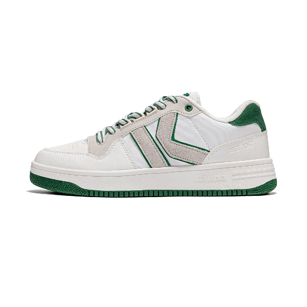 Kappa Anti-Slip Wear-Resistant Low-Top Skateboard Shoes Unisex White Green