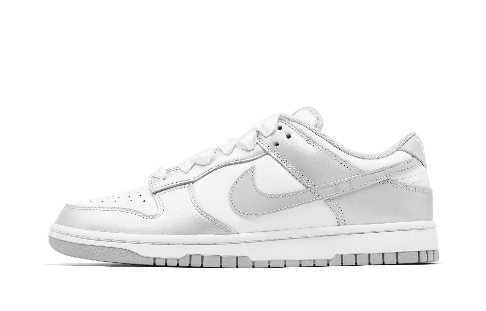 Nike Dunk Retro 'Grey Fog' Silver Ballet Low-Top Skateboard Shoes Men's Silver Gray White