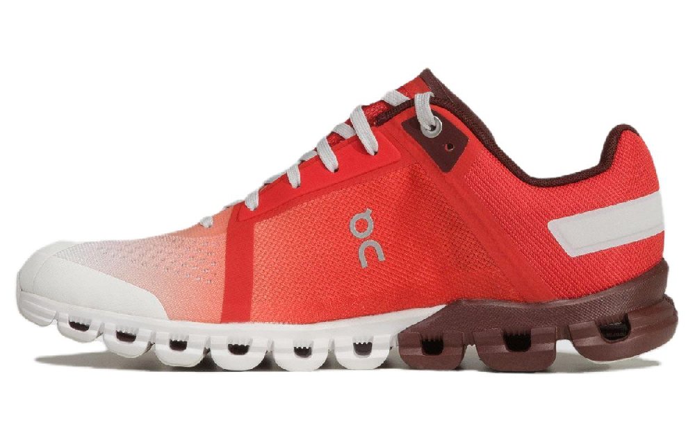 On Cloudflow Cushioning Wear-Resistant Low-Top Running Shoes Women's Red White