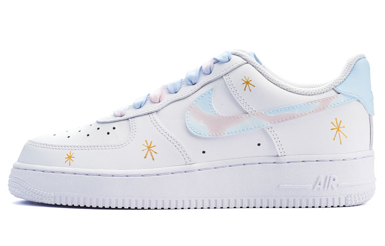 Nike Air Force 1 Low Low-Top Skateboard Shoes Women's White Blue Pink