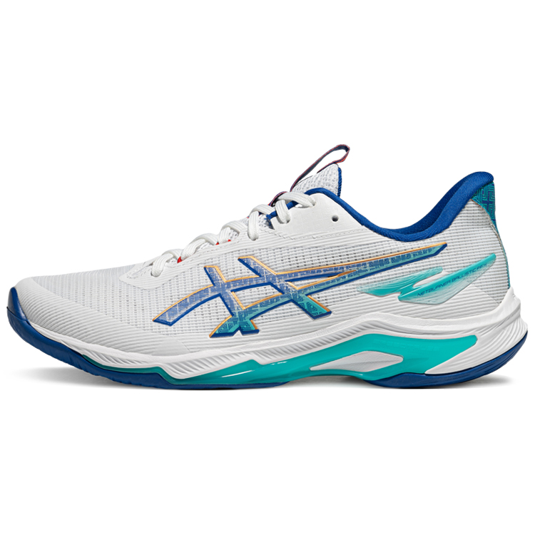 Asics Netburner Ballistic FF Low Top Training Shoes Unisex White Blue