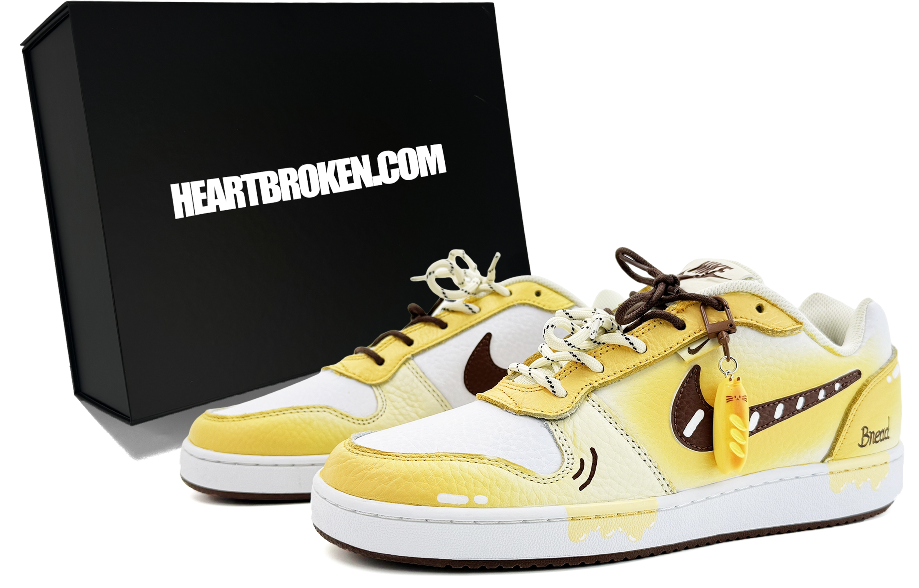 Nike EBERNON Suixin, Puffy Meow, Box Cushioning Coverage Slip Resistant Low top Skateboard Shoes Men's Beige Yellow