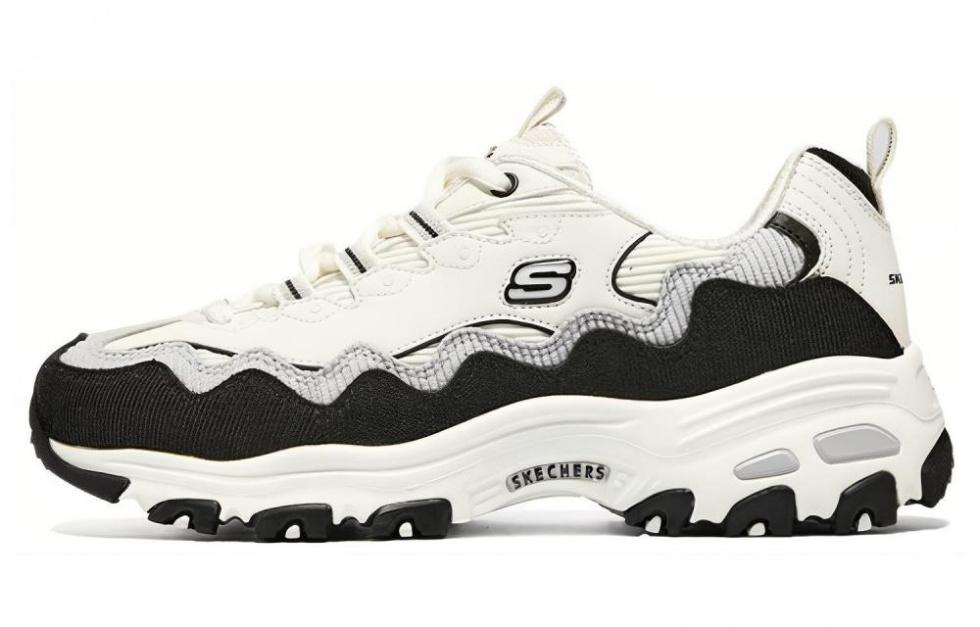 Skechers D'Lites Biggest Fan Shoes 'White Black' Women's