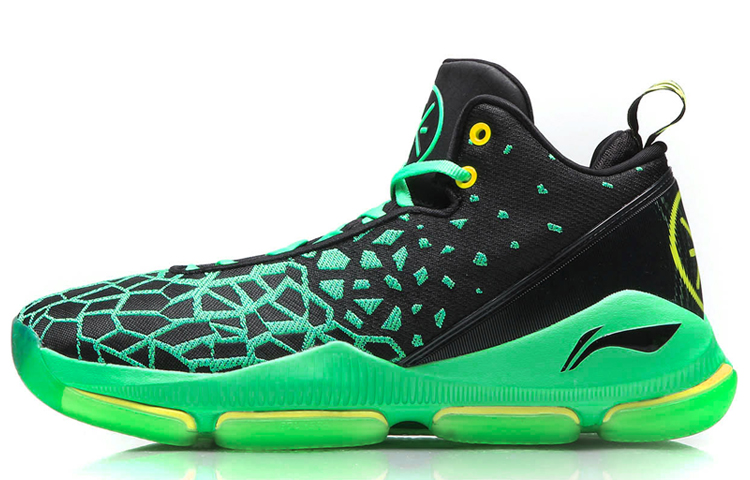 LiNing Wade Fission 3 Lightweight Anti-Slip Mid-Top Basketball Shoes Men's Neon Green