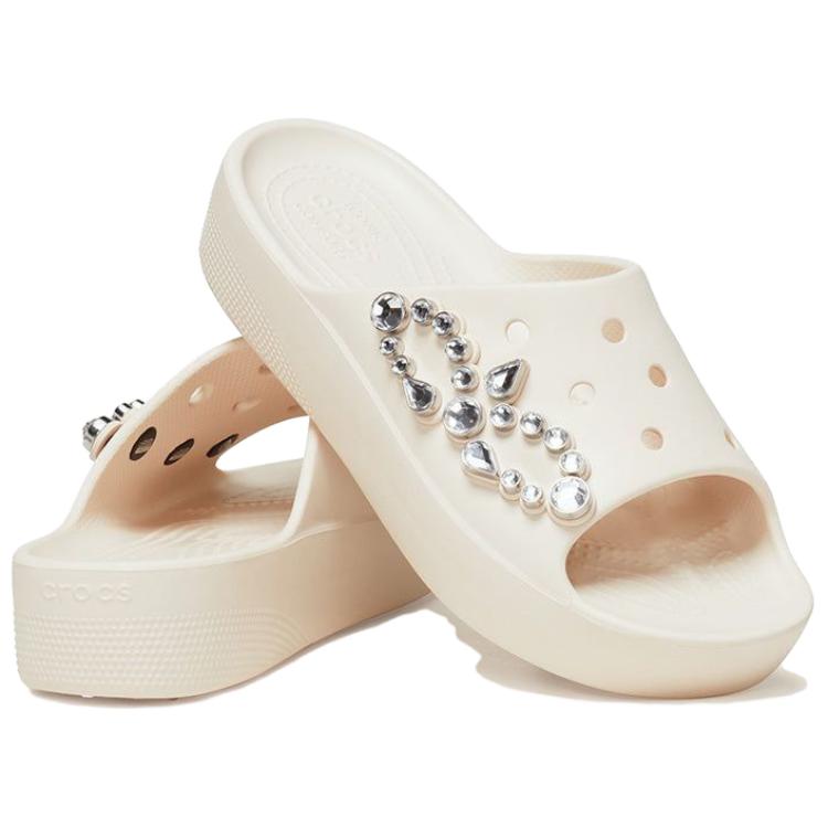 Crocs EVA Slip-Resistant Slide Slippers Women's Beige