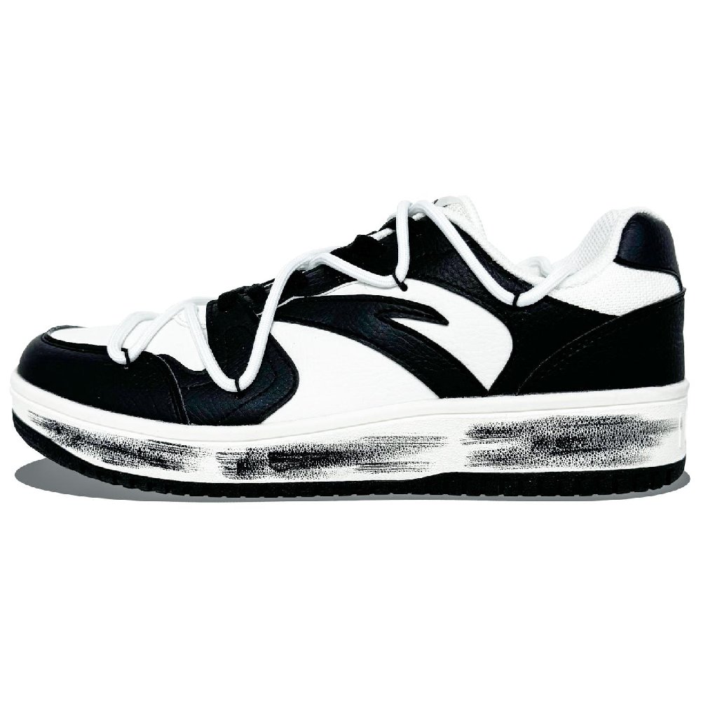 Anta Anti-Slip And Wear-Resistant Lightweight Low-Top Skateboard Shoes Men's Black White