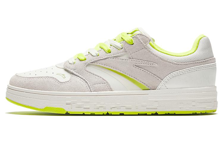 Anta Street Naughty Green Apple Slip Resistant Shock Absorbers Low top Skateboard Shoes Women's White Cyan