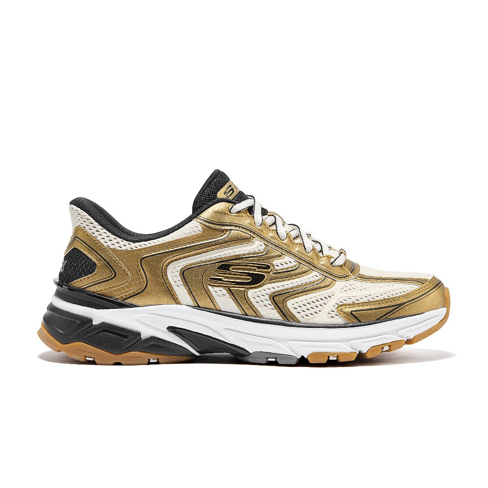 Skechers SPORT WOMENS Low Top Chunky Sneakers Women's Gold Black
