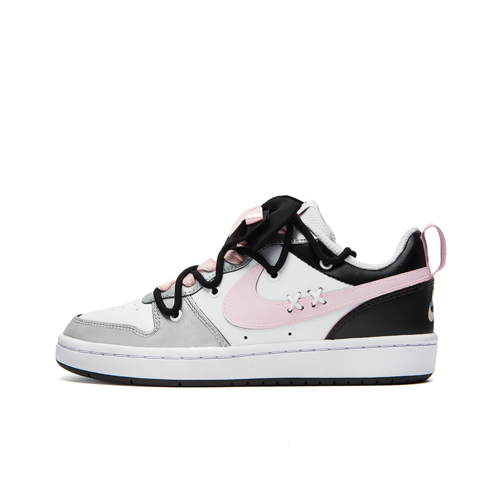 Nike Court Borough 2 Skateboard Shoes Women's Low top White/Silver/Black