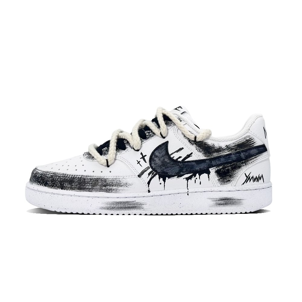 Nike Court Vision 1 Coverage Wear-Resistance Balance Low-Top Skateboard Shoes Men's White