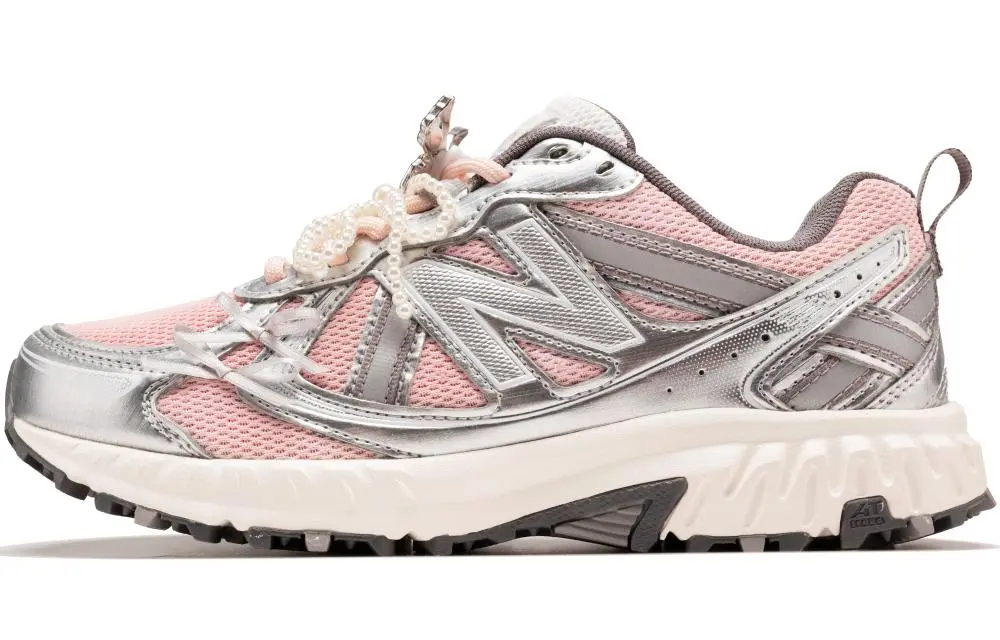 New Balance NB 410 Cushioning Anti-Slip And Wear-Resistant Low-Top Casual Running Shoes Unisex Silver Pink