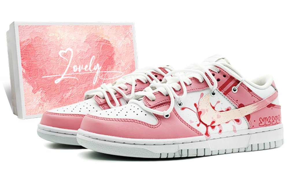 Nike Dunk 'Pure Platinum' Anti-Slip Wear-Resistant Low-Top Skateboard Shoes Unisex White Pink