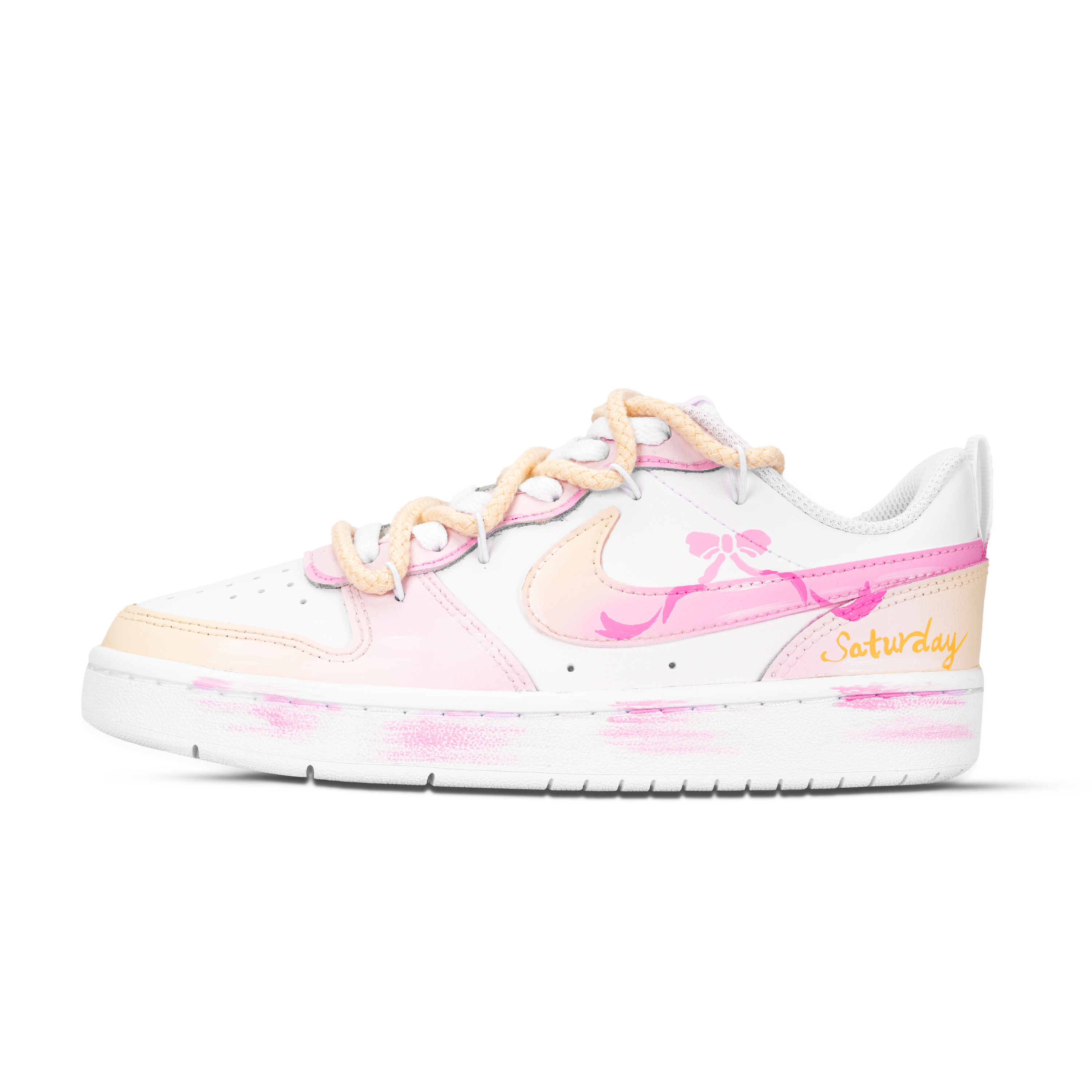 Nike Court Borough Dreamy Pastoral Abrasion Resistant Low Top Skateboard Shoes Unisex Yellow Pink White купить в интернет-магазине Yoocart с быстрой доставкой по России.