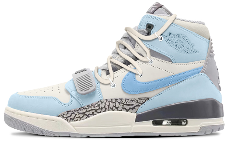 Jordan Legacy 312 High-Top Vintage Basketball Shoes Men's Beige Blue