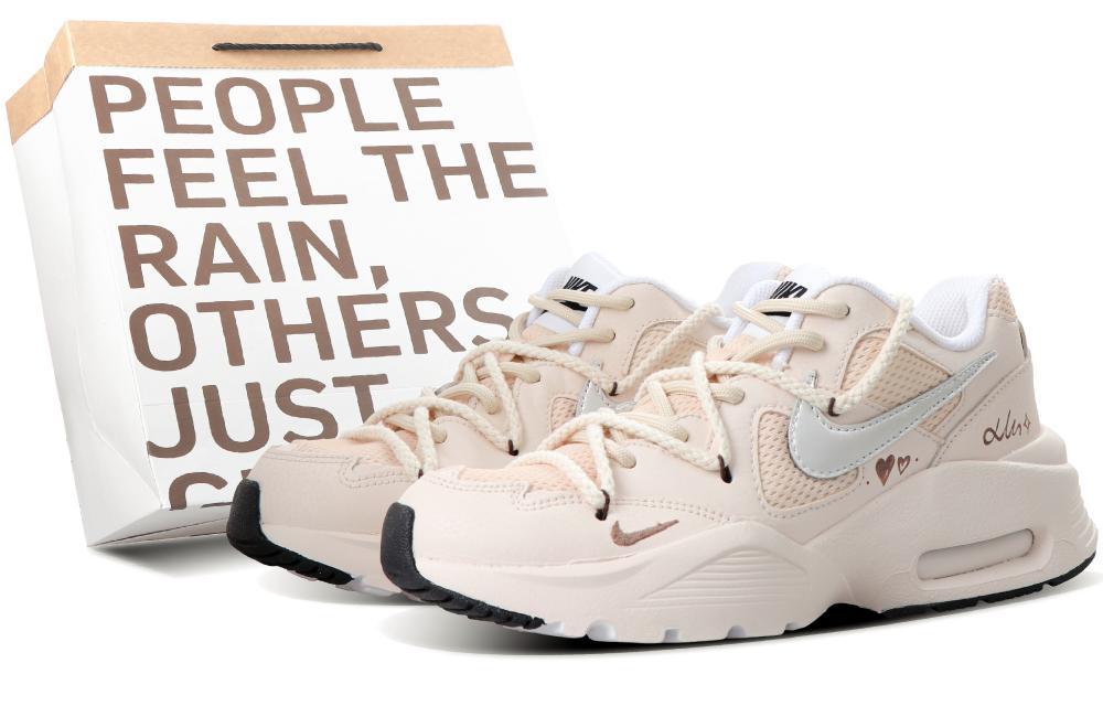 Nike Air Max Fusion Anti Slip And Wear Resistant Lightweight Low Top Foam Sole Casual Running Shoes Women's Beige Pink