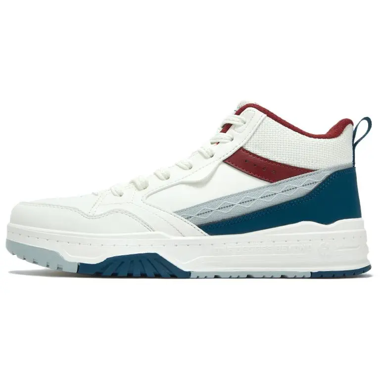 361° Anti Slip Wear Resistant High Top Skateboard Shoes Men's White Blue Red
