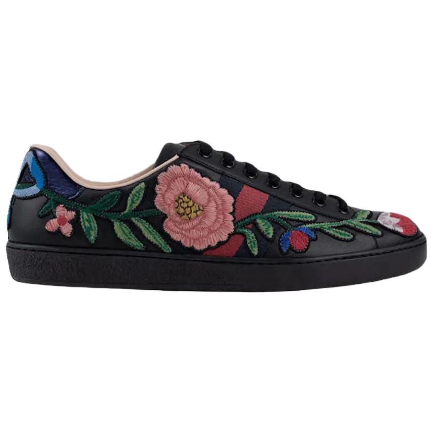 GUCCI Ace Embroidered 'Floral Black'