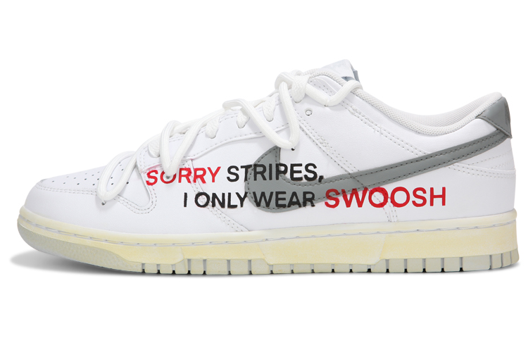 Nike Dunk Low-Top Skateboard Shoes GS White Gray