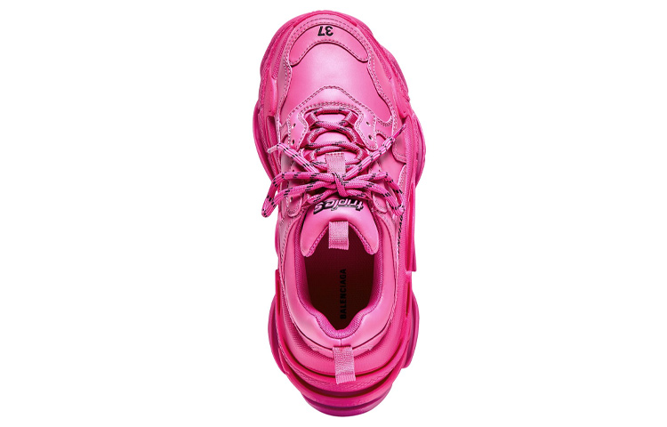 Balenciaga Triple S Faux Leather Dark Pink Women's