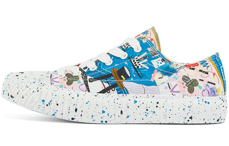 Kappa Sun Jiayi X Kappa Collaboration With Illustrator Wear-Resistant Low-Top Canvas Shoes Women's Blue Purple