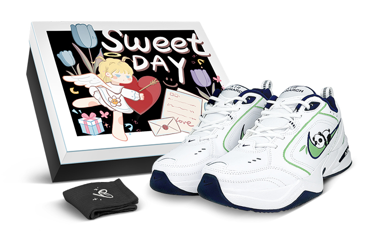 Nike Air Monarch 4 Low-Top Chunky Sneakers Unisex White Green