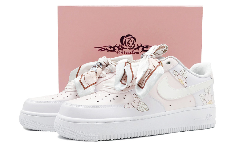 Nike Air Force 1 Anti-Slip And Wear-Resistant Lightweight Low-Top Skateboard Shoes Women's Pink White Special Shoe Box