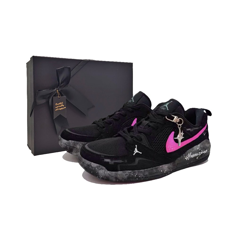 Jordan CMFT Era Silent Night Ashes Abrasion Resistant Low Top Casual Shoes Unisex Black Pink