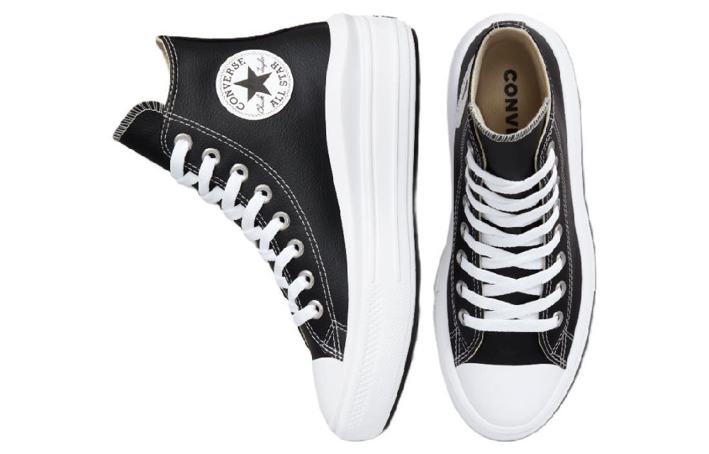 Converse Chuck Taylor All Star Move Platform Foundational Leather Black White Women's