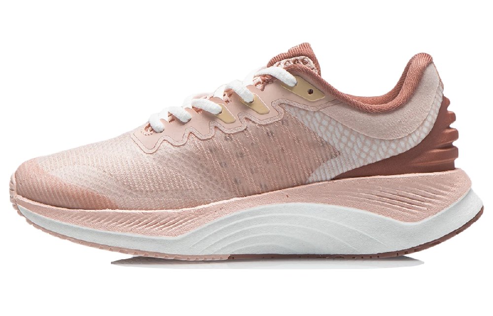 LiNing YueYing Cushioned Wear-Resistant Slip-Resistant Low-Top Running Shoes Women's Peach Orange Pink