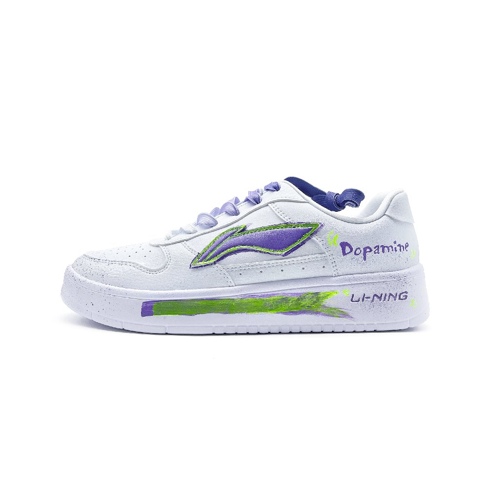 LiNing Pontoon Boats Slip Resistant Shock Absorbers Low top Skateboard Shoes Unisex White