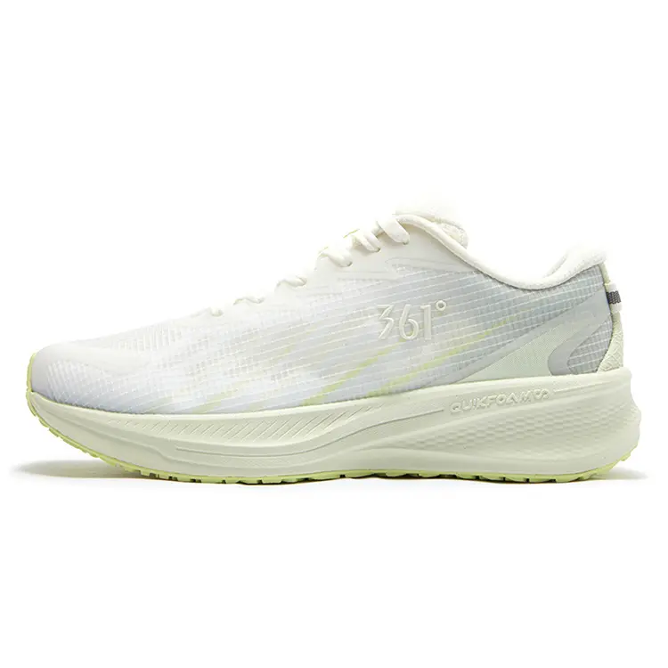 361° Feng Yi Anti Slip Wear Resistant Low Top Casual Running Shoes Women's White Melon Green