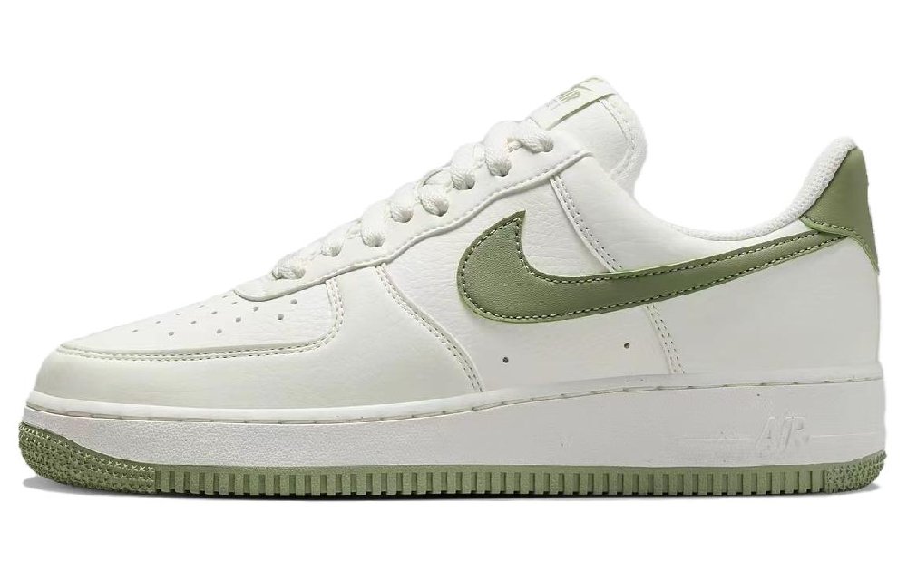 Nike Air FORCE 1 Кроссовки для скейтбординга Низкие Бело-зеленые Женские