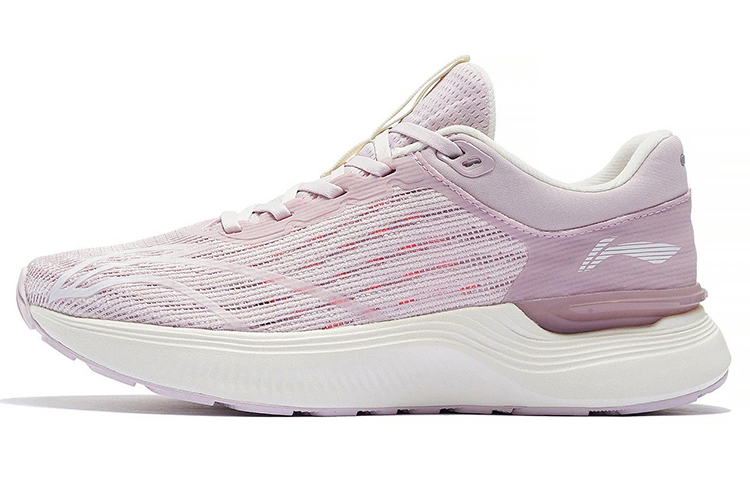 LiNing Light And Shadow Element Cushioning Reflective Rebound Low-Top Running Shoes Women's Pink