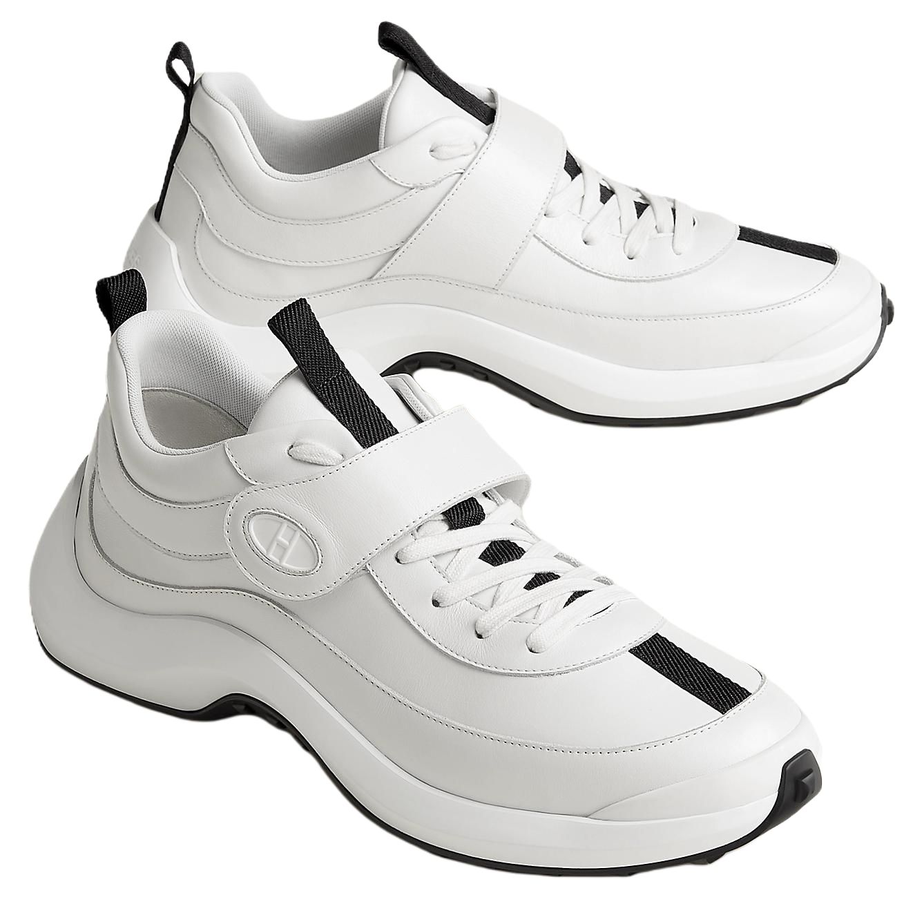 HERMES Loop Low top Casual Shoes 4cm Men's White купить в интернет-магазине Yoocart с быстрой доставкой по России.