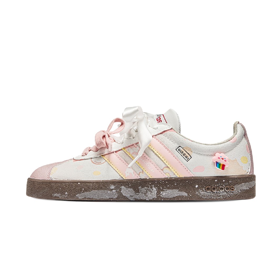 Adidas Neo VL Court 2.0 Lifestyle Wujie, Clouds Slip Resistant Low Top Skateboard Shoes Unisex Pink