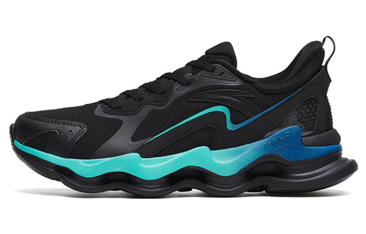 Anta Shock Absorbers With Slip Resistant And Abrasion Resistant Properties Low Top Running Shoes Men's Black Green