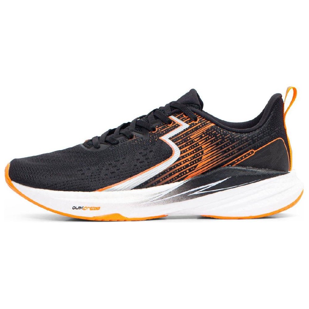 361° Carbon CQT Cushioning Abrasion Resistant Breathable Low Top Casual Running Shoes Men's Black Orange