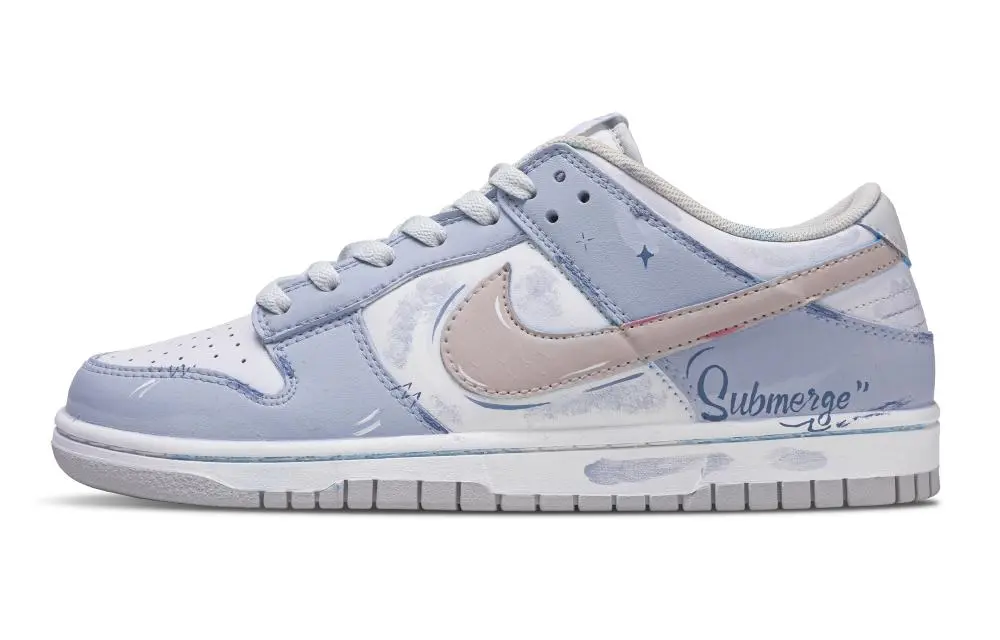 Nike Dunk Funi Ice Blue Star Travel Abrasion Resistant Low top Skateboard Shoes Unisex Blue